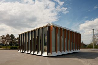 Mitek is a modular housing model by Danny Forster & Architecture, seen here from the outside