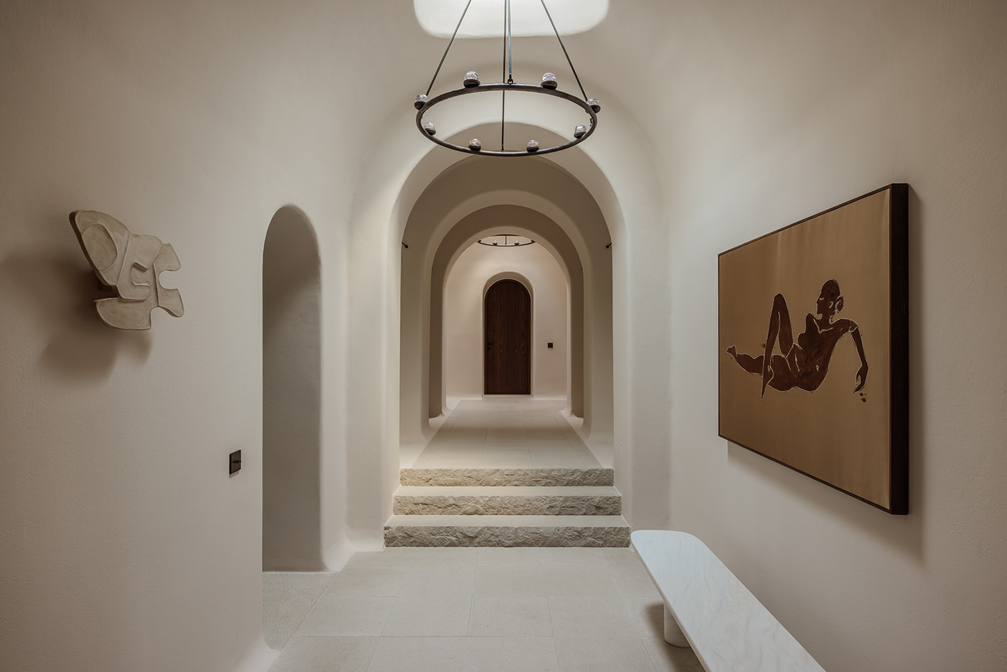 Anamesa by K-Studio, contemporary Greek House within white and minimalist yet sleek forms and inside outside living arrangements