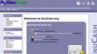 Website screenshot for GnuCash.