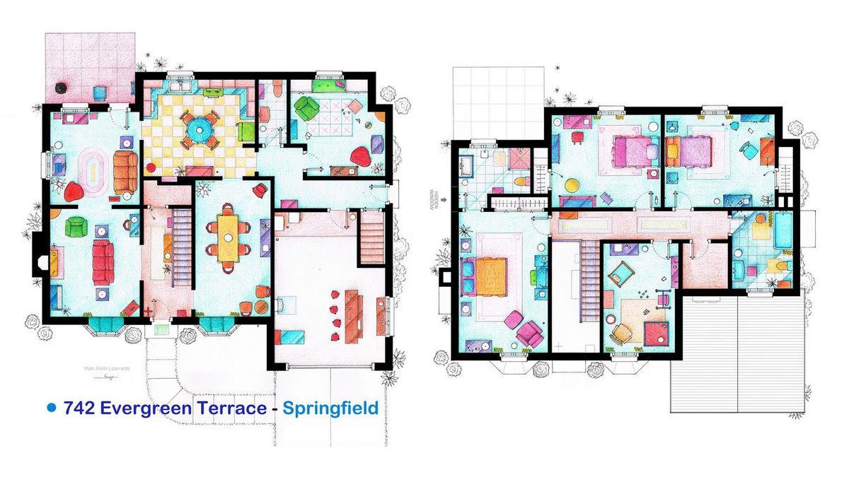 Artist S Illustrations Of Tv Home Floor Plans Are Weirdly