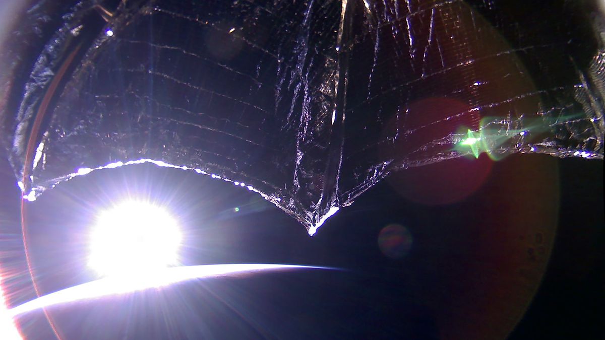 A photo captured by the LightSail 2 satellite on Sept. 28, 2019.