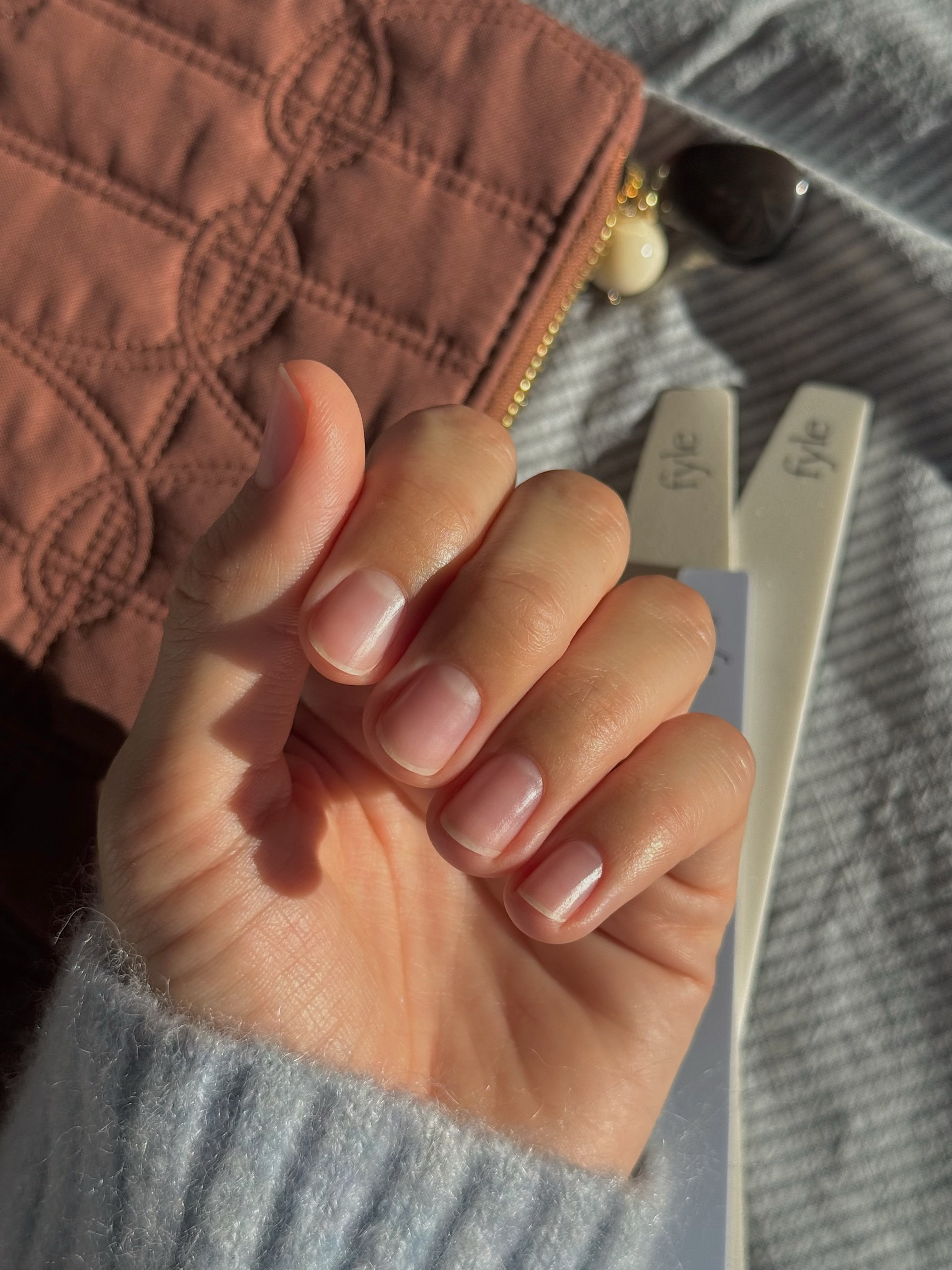 Photo of just buffed nails