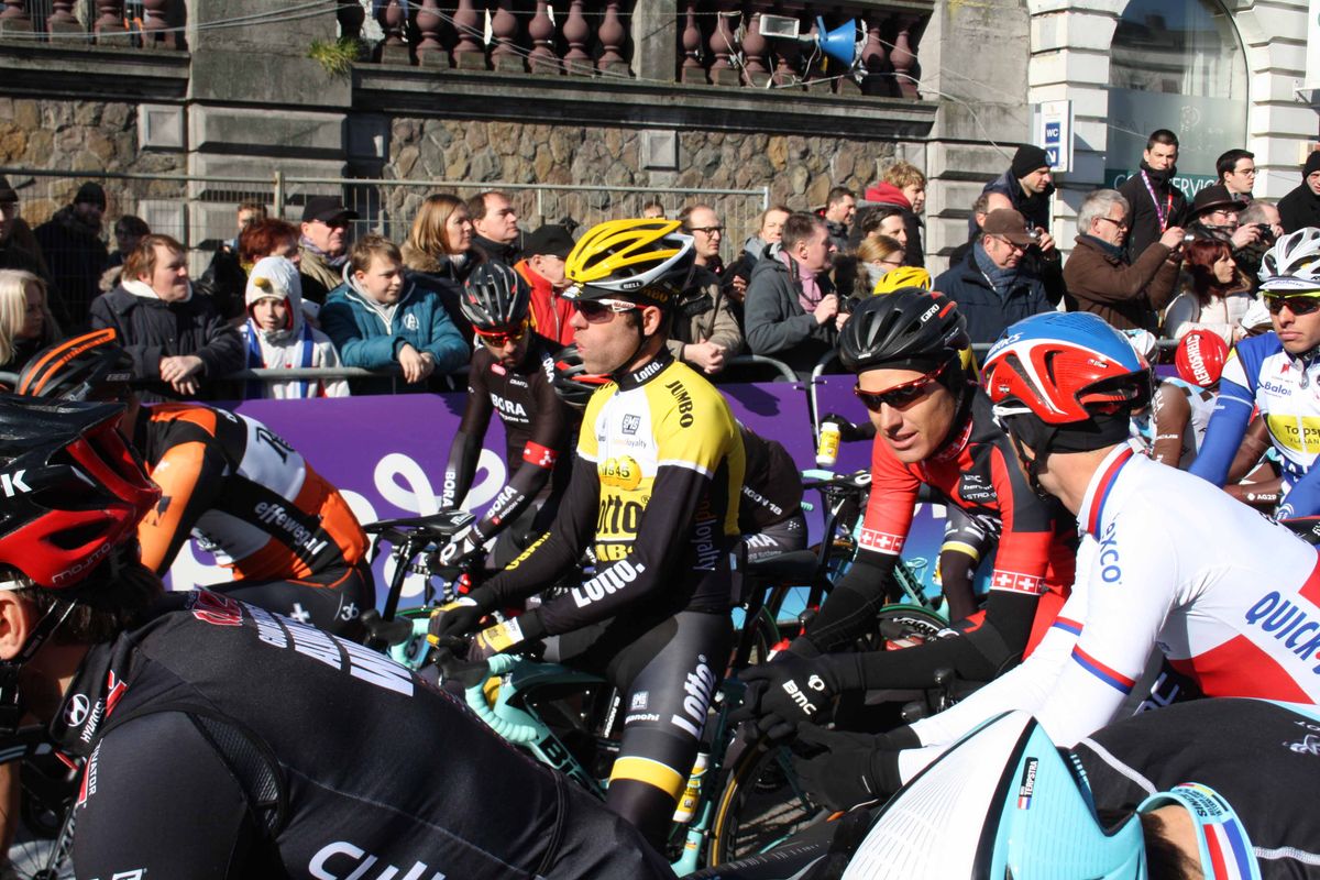 Bram Tankink (Lotto-JumboNL) ahead of Omloop Het Nieuwsblad.