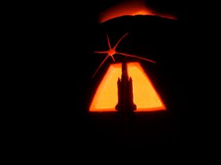 STS-115 Halloween pumpkin carved by Liz Warren.
