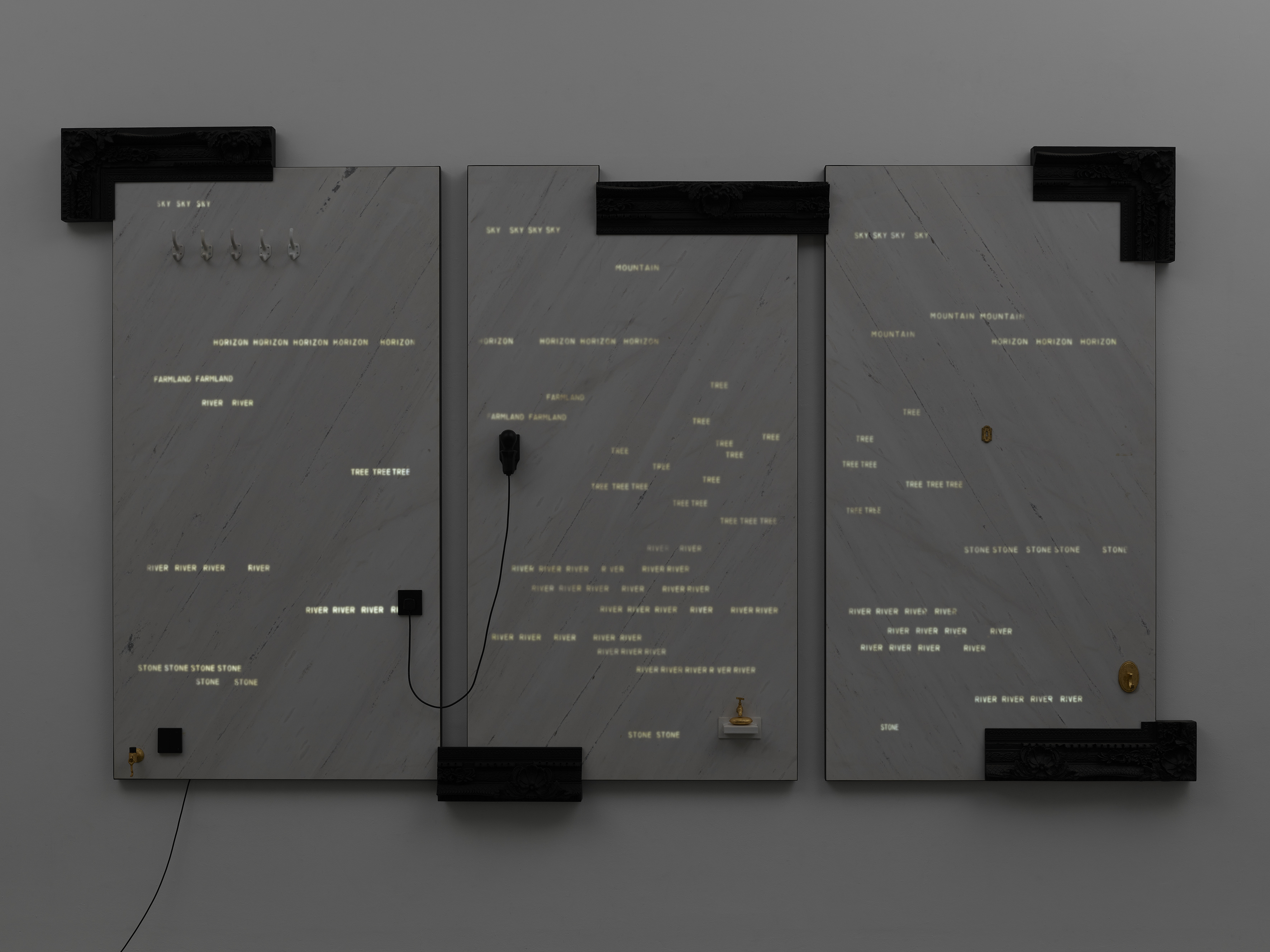 Wood, marble, copper, LED light and light controller