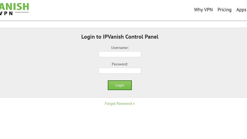 Login page