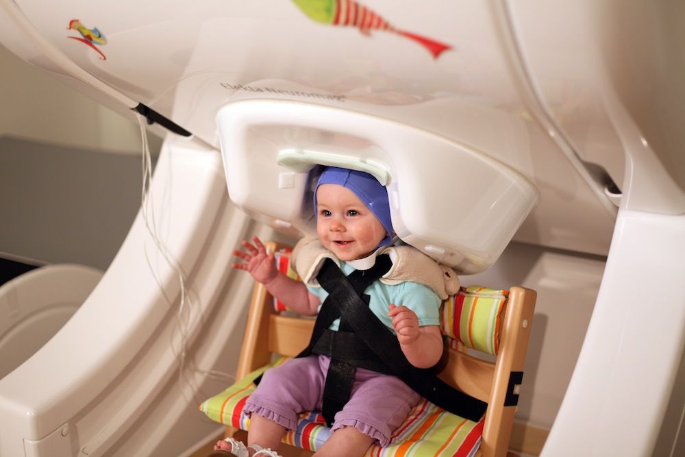 baby in a brain scanner