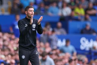 Brighton squad for 2024/25 LIVERPOOL, ENGLAND - AUGUST 17: Fabian Hurzeler the head coach of Brighton and Hove Albion during the Premier League match between Everton FC and Brighton & Hove Albion FC at Goodison Park on August 17, 2024 in Liverpool, England. (Photo by Robbie Jay Barratt - AMA/Getty Images)