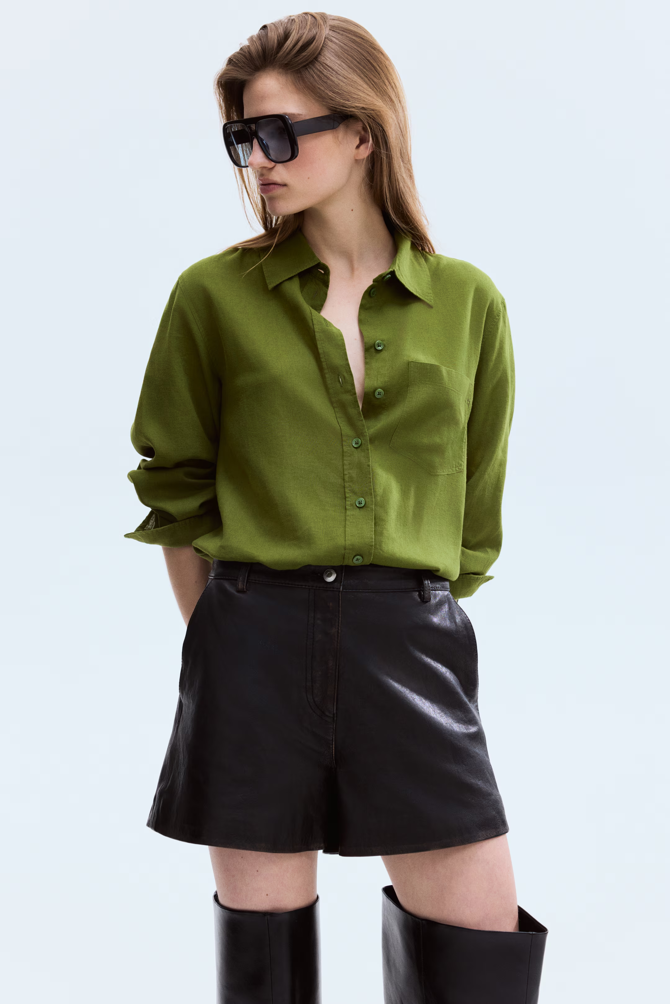 h&amp;amp;m, Linen-blend shirt