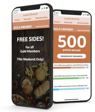 Micros POS loyalty pogramme showing gold memember status on mobile