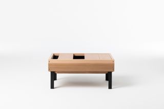 Storage bench made of wood