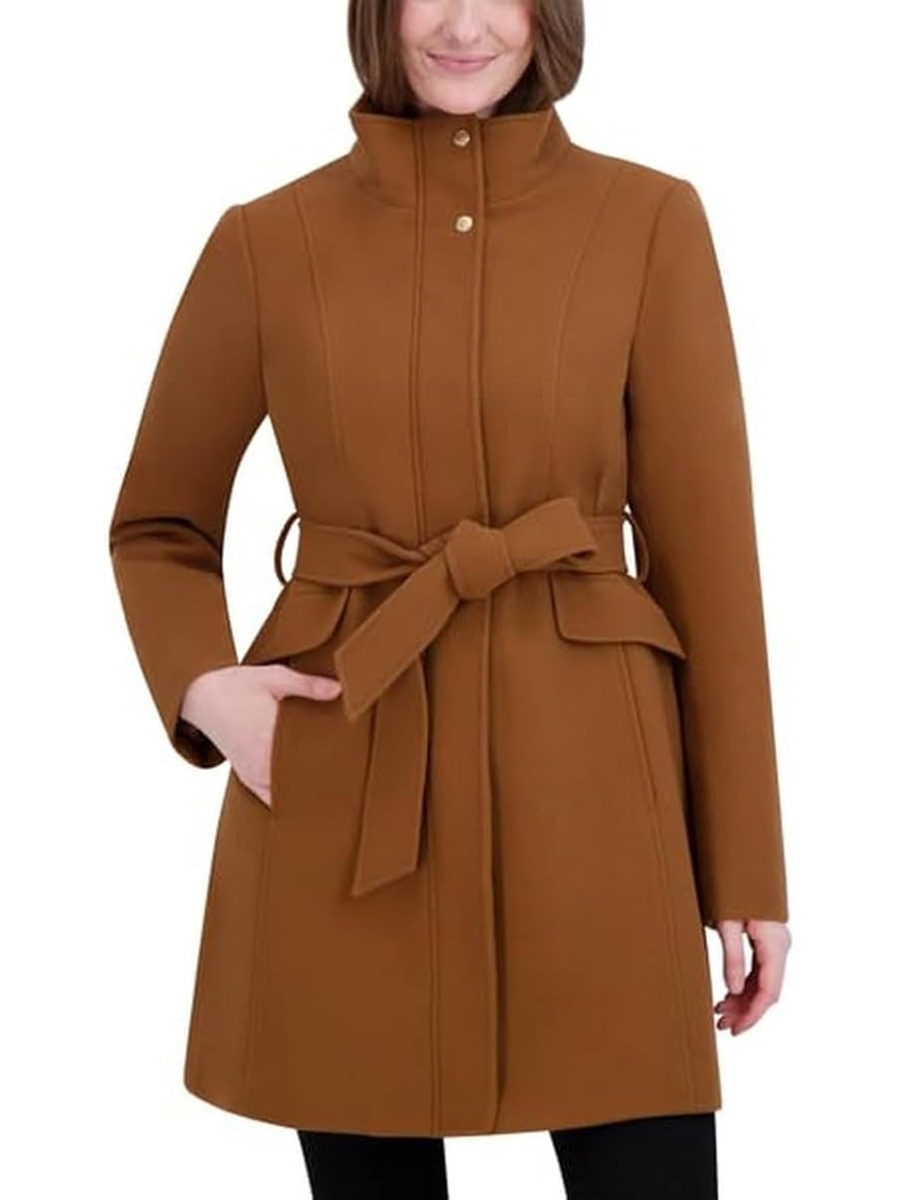Laundry By Shelli Segal, Laundry by Shelli Segal Women&#039;s Belted Faux Wool Jacket, Camel