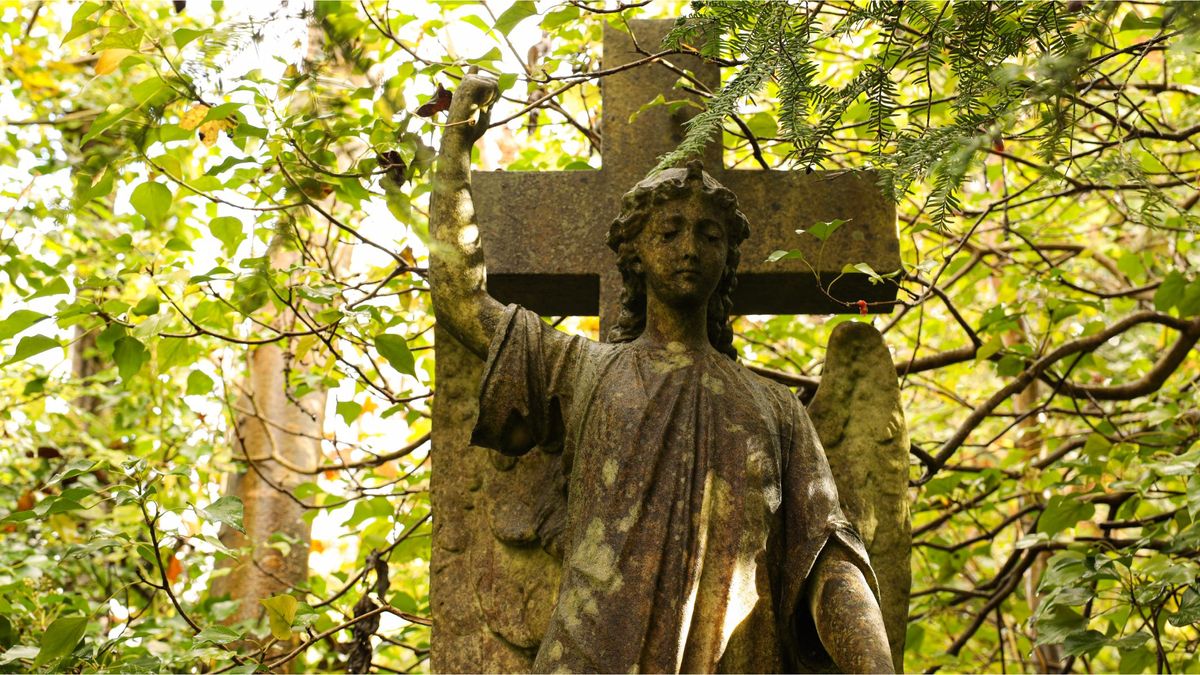 A view of a tombstone