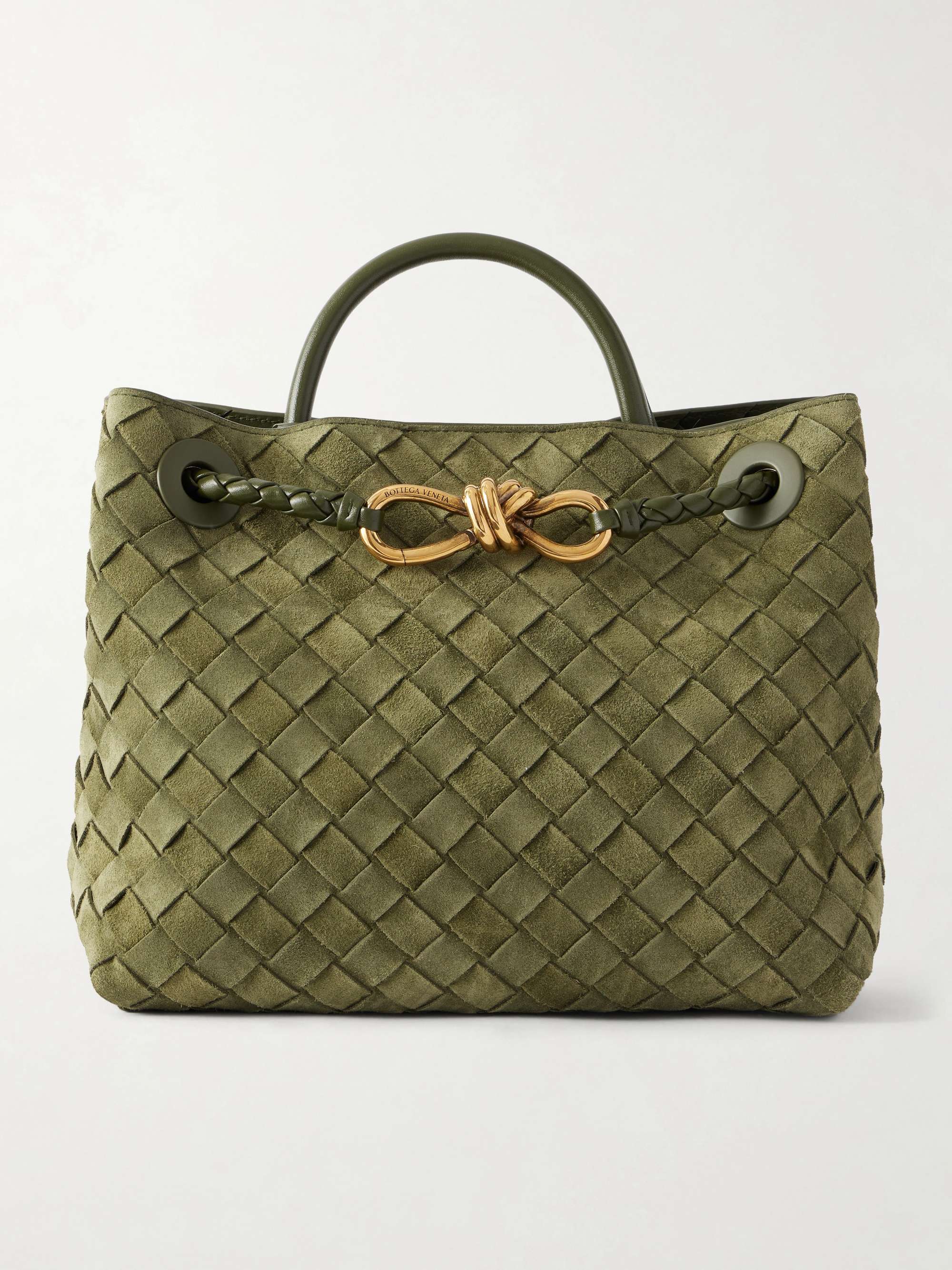 Andiamo Small Intrecciato Suede Shoulder Bag