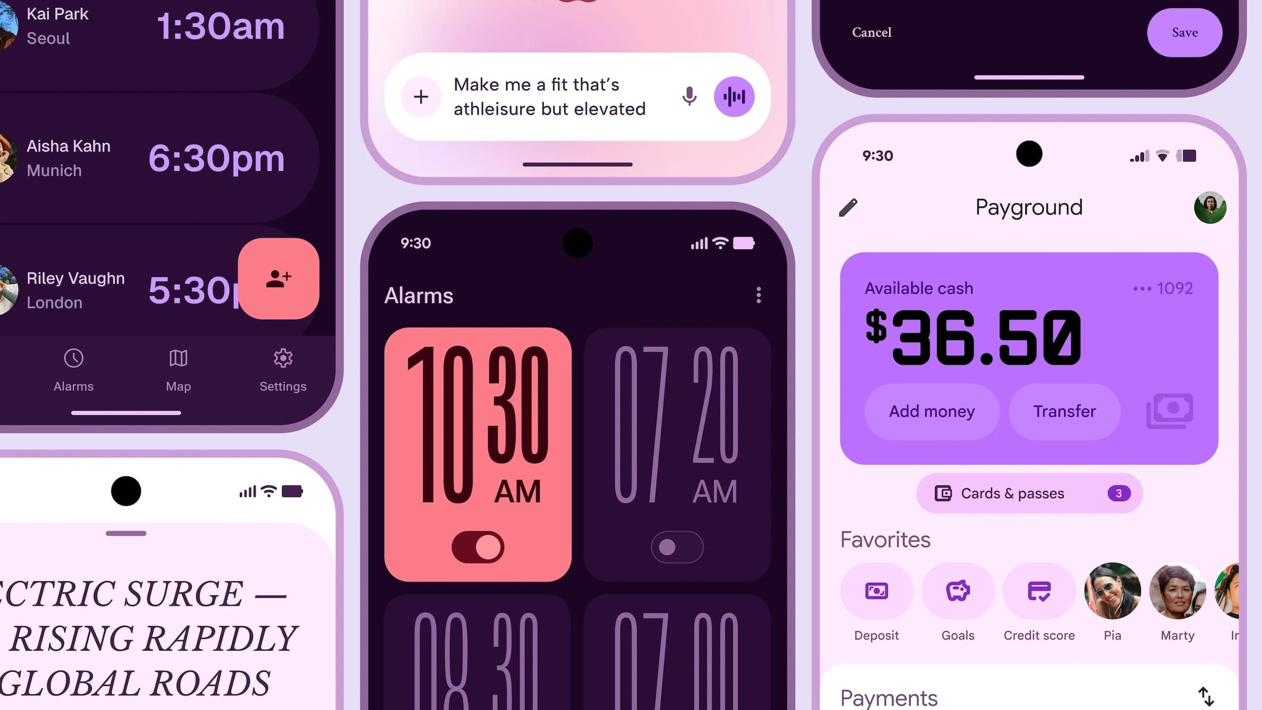 Leaked image of Google Material Expressive 3, showing various apps using the new design language