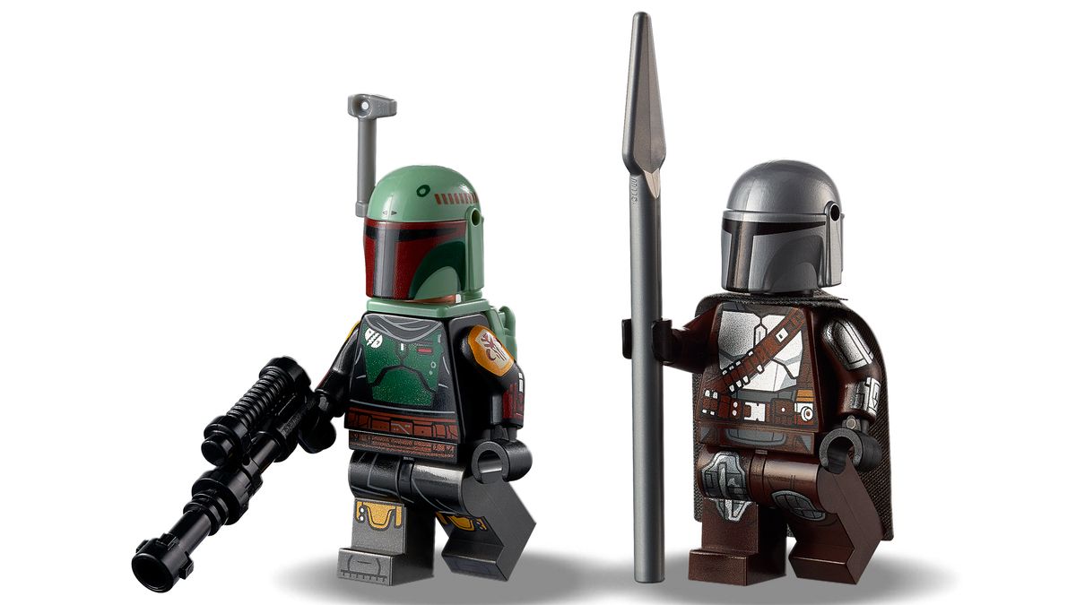Lego's Boba Fett's Starship is $49.99 USD and includes 593 pieces and two minifigures: Boba Fett and The Mandalorian.