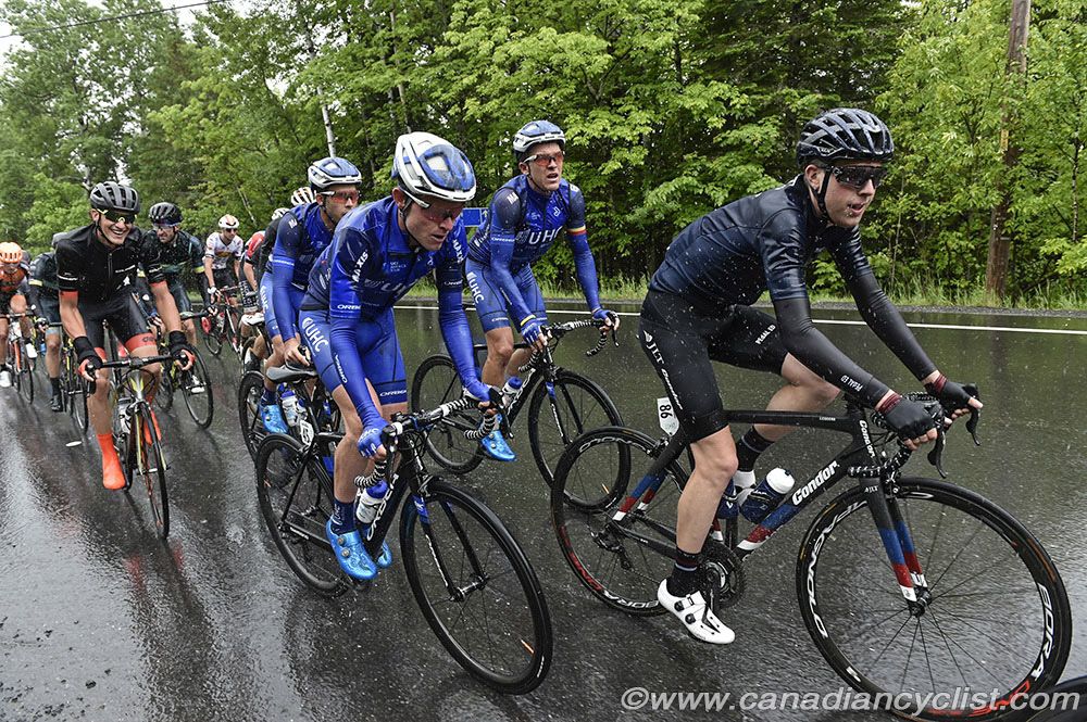 Edward Laverack (JLT Condor) and Gavin Mannion (UnitedHealthcare Pro Cycling Team) front the peloton's chase