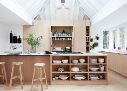 kitchen storage with well organized shelves