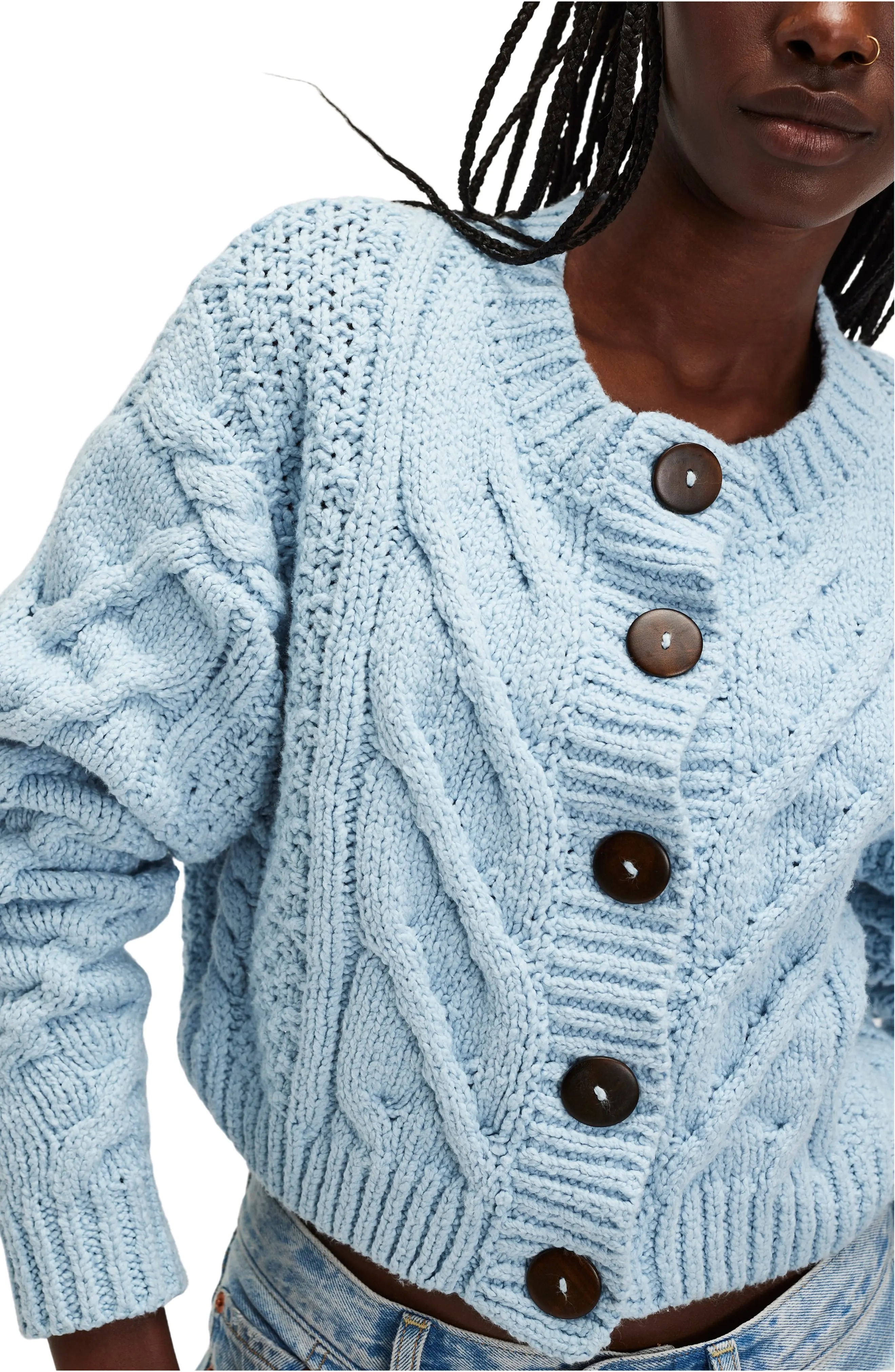 Free People, Bonfire Cable Knit Cardigan