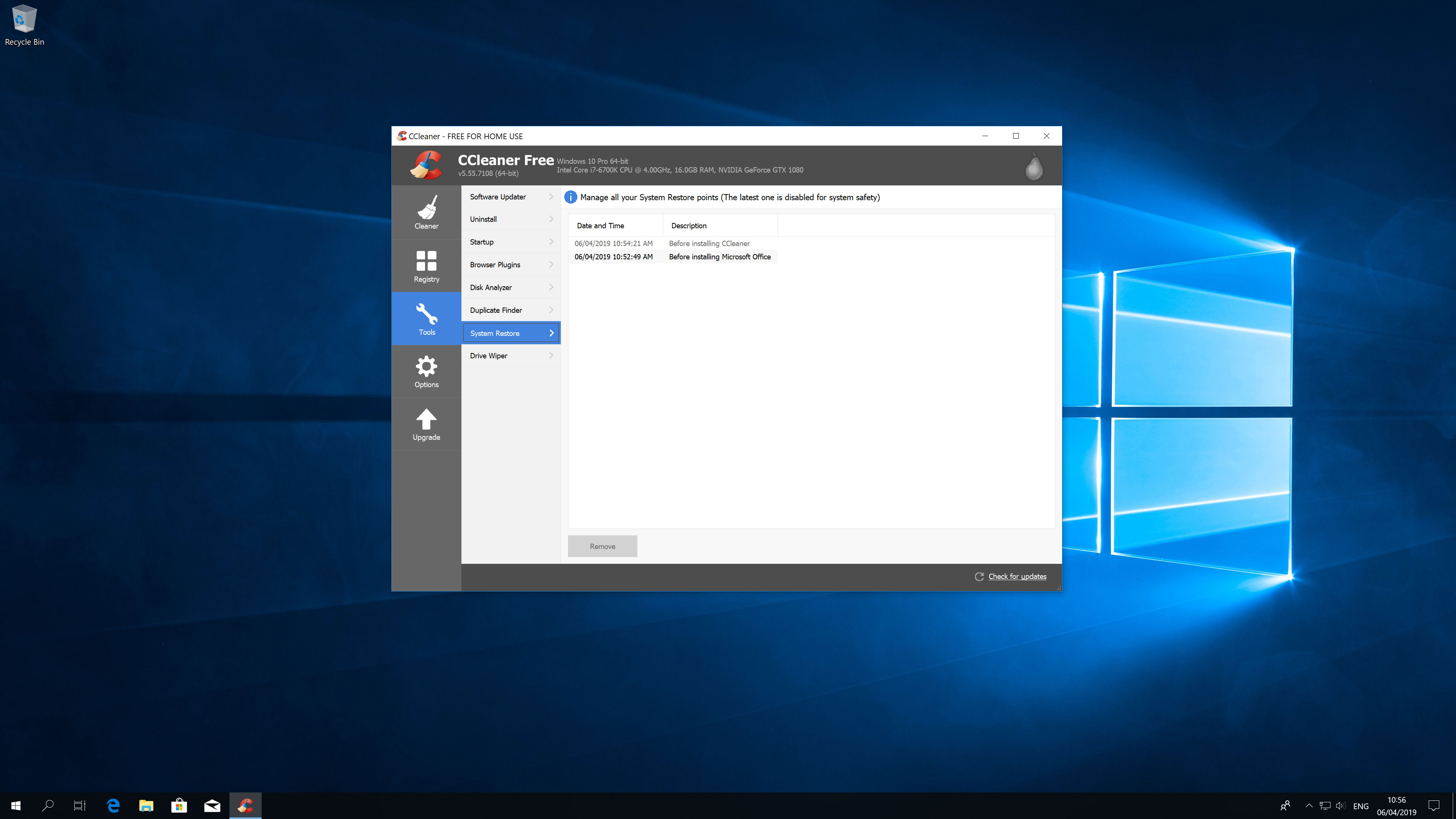 How to use system restore in Windows 10