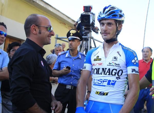 Enrico Battalgin (Colnago CSF-Inox) impressed Paolo Bettini with his display.