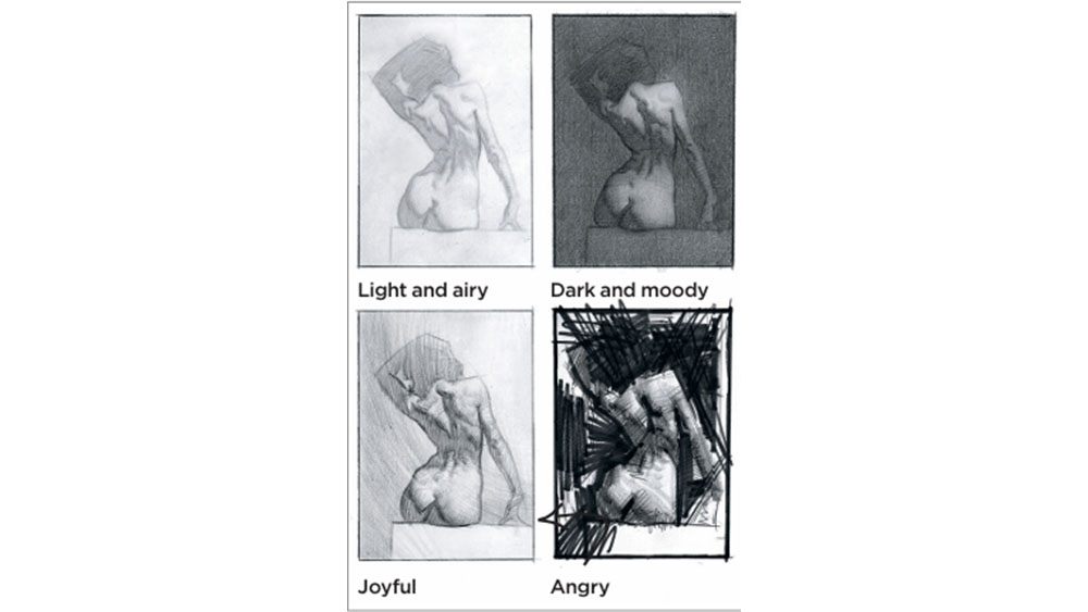 Images from an anatomy drawing tutorial