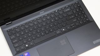 Acer Swift 16 AI (Intel) from above showing the keyboard and touchpad.