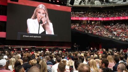 Erika Kirk speaks at husband Charlie Kirk's memorial service