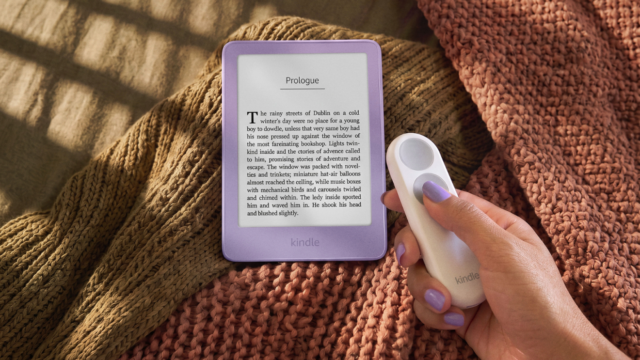Kindle Click alongside a Kindle Paperwhite
