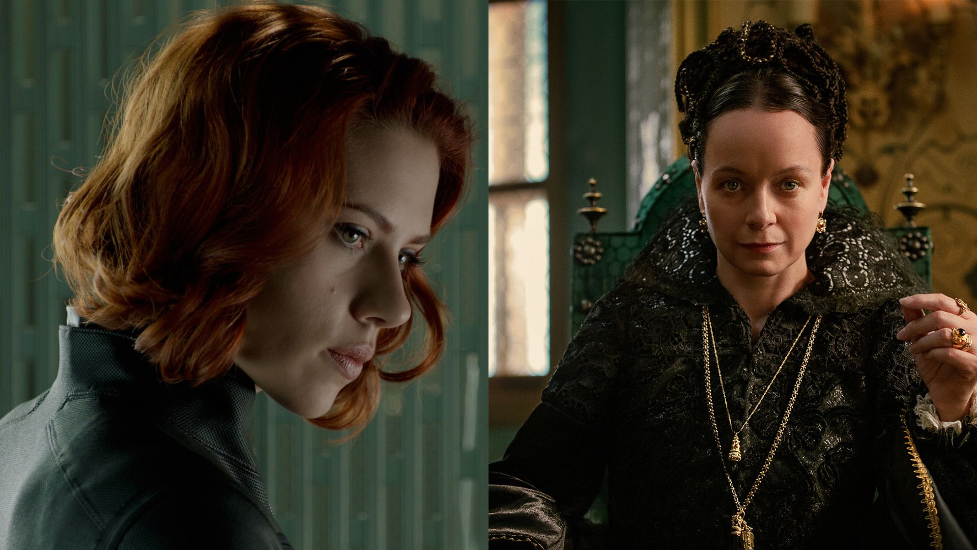 On the left Scarlett Johansson and Samantha Morton on the right