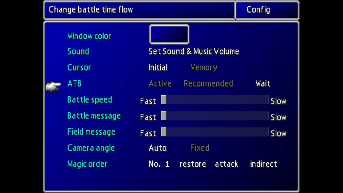 Final Fantasy VII Nintendo Switch menu