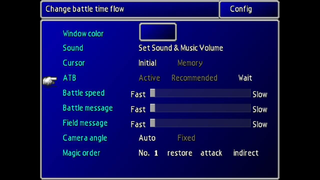 Final Fantasy VII Nintendo Switch menu