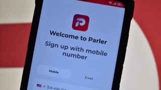 Parler app signup page