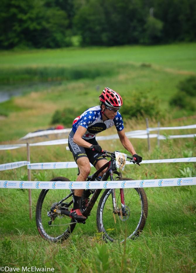 Neilson Powless (Whole Athlete) taking a flier early in the race