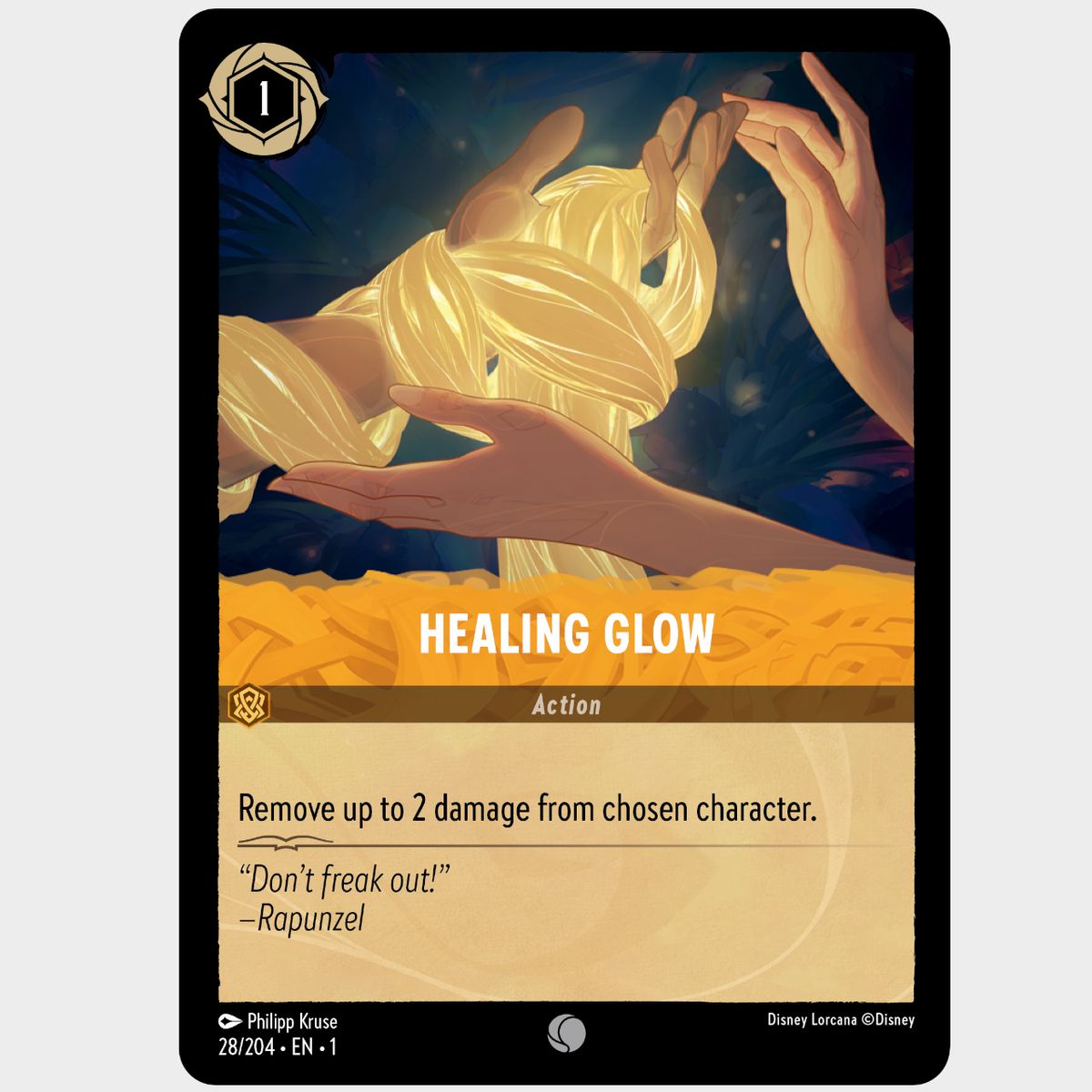 Disney Lorcana cards on a plain background
