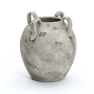 Rosalind Wheeler Antique Multi-Color Gray and White Terracotta 11-Inch Round Amphora Vase With Handles & Reviews | Wayfair