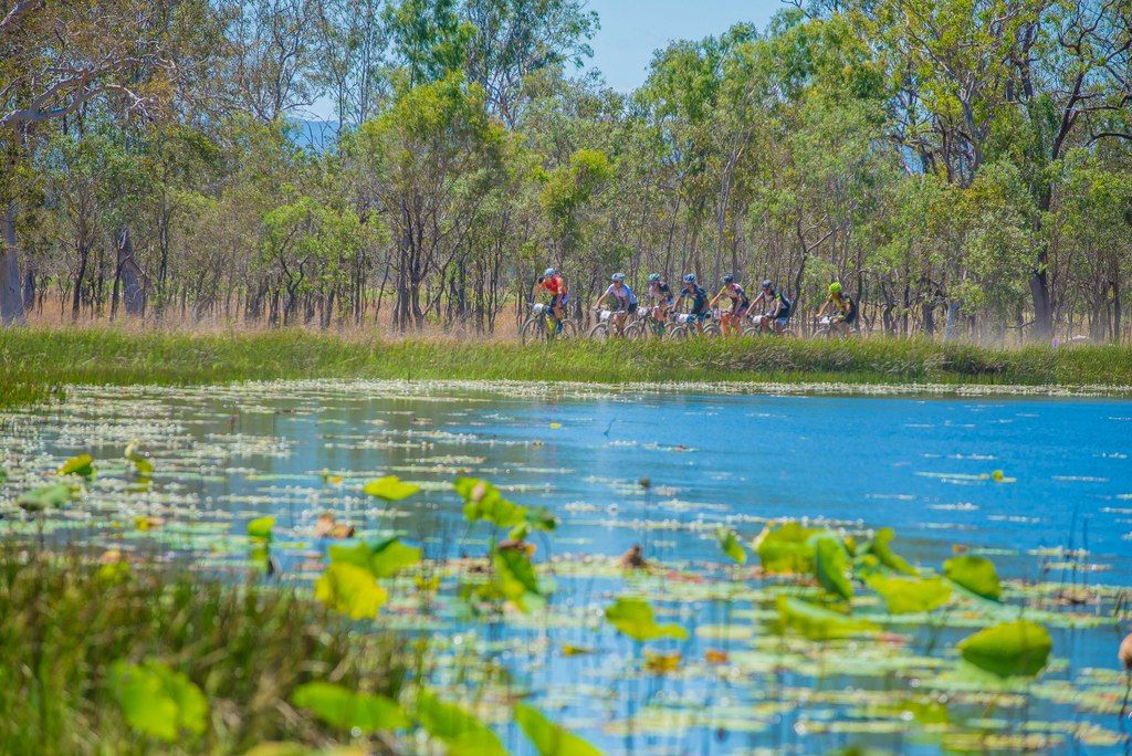 The riders out on course during stage 6