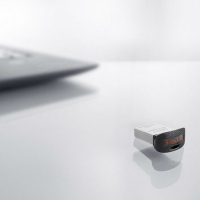 Don't let its size fool you, this tiny drive can hold up to 128GB of your files without any worries.