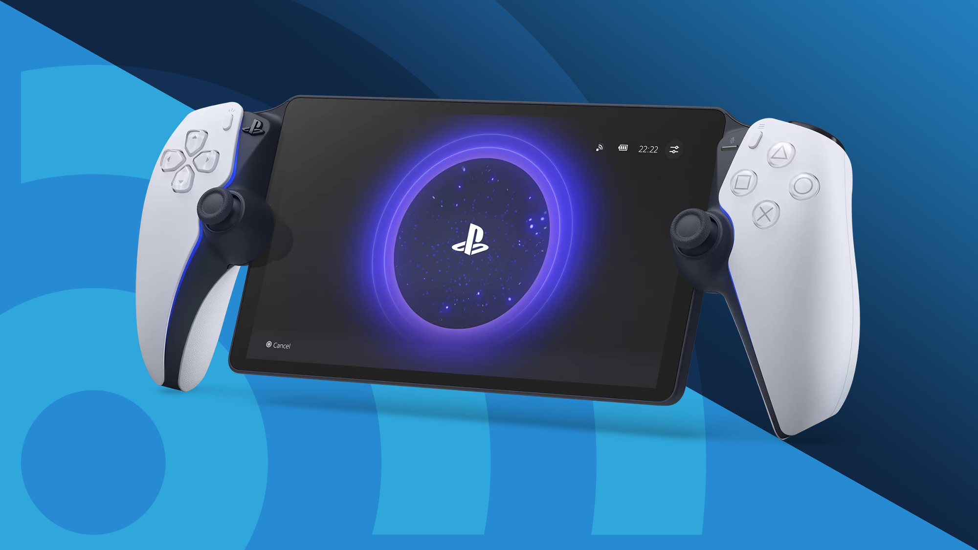 PlayStation Portal mot en blå TechRadar-bakgrund.