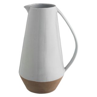 white with brown decorative jug