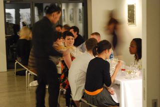 Guests enjoying their meal in the gallery-cum-dining room