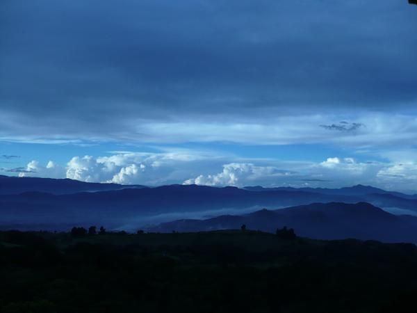 Clouds over the mountains in Costa Rica