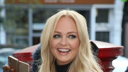 LONDON, ENGLAND - APRIL 12: Emma Bunton is seen arriving at BBC Radio Two Studios to promote her new album ‘My Happy Place' on April 12, 2019 in London, England. (Photo by Ian Lawrence/GC Images)