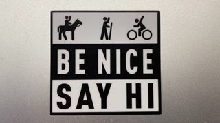 A Be Nice say hi sticker