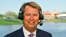 Paul Azinger broadcasting at the 2023 Players Championship