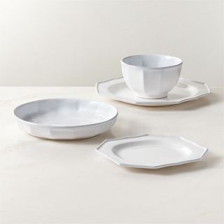 Cremieux White Ceramic Dinnerware Set With Soup Bowl by Goop