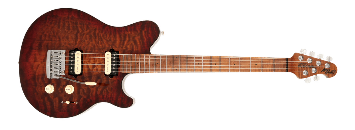 Ernie Ball Music Man's Axis Super Sport Roasted Amber Quilt