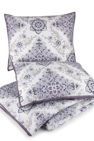 lilac boho patterned bedding
