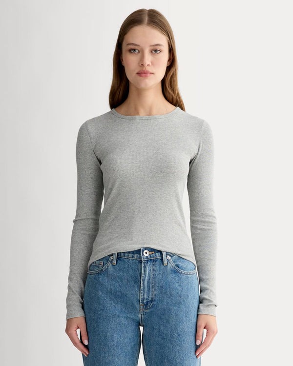 everlane, The Luxe Rib Long-Sleeve Crew