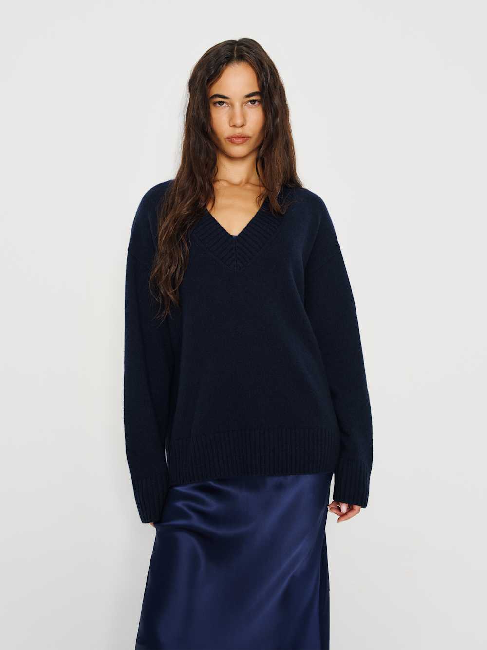 Jadey Cashmere Oversized V-Neck Sweater